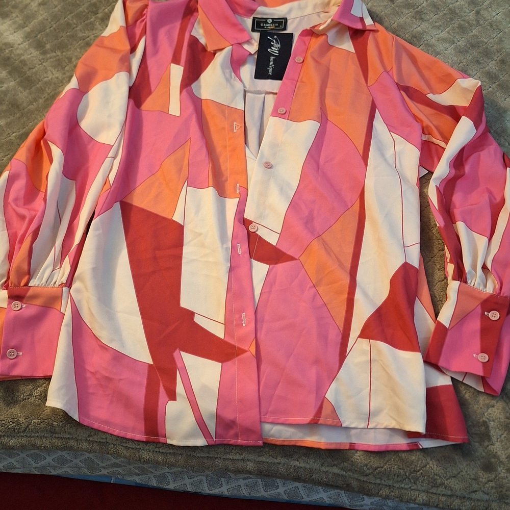 Colorful Abstract Button-Up Shirt